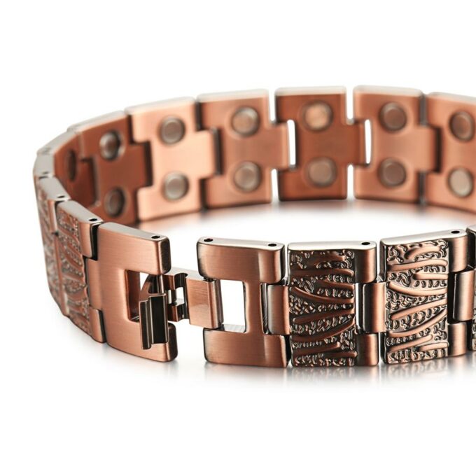 Mens Double Row Pure Copper Magnetic Bracelets - Image 5