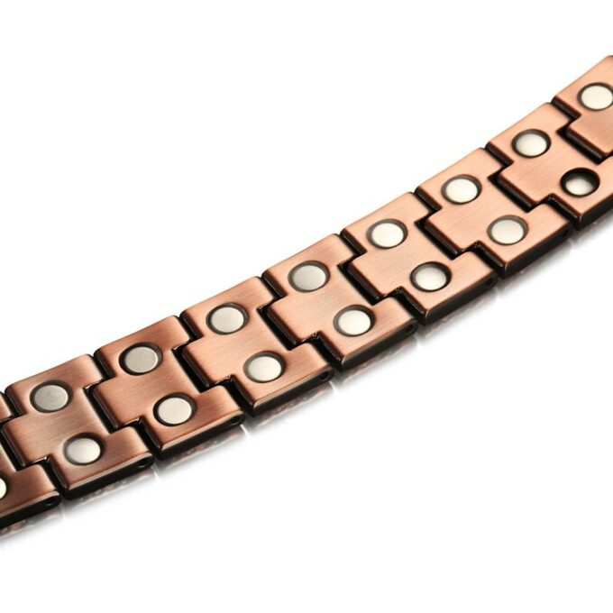 Mens Double Row Pure Copper Magnetic Bracelets - Image 2