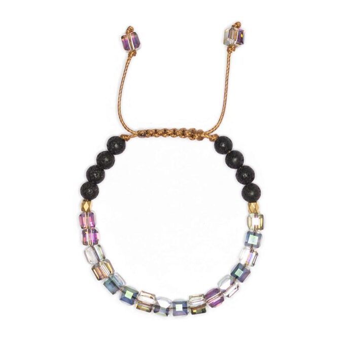 Rainbow Aura Glass Diffuser Anxiety Bracelets - Image 2