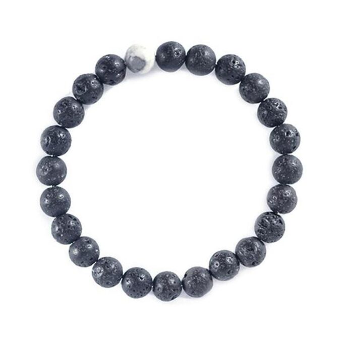 White Howlite Lava Stone Diffuser Anxiety Bracelet - Image 2