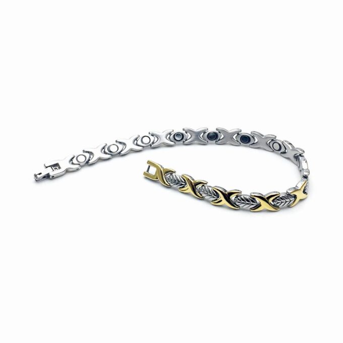Women Gold/Silver Titanium Steel Magnetic Therapy Bracelets - Image 3