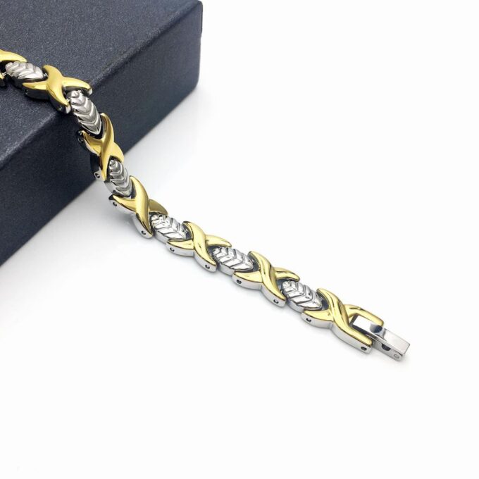 Women Gold/Silver Titanium Steel Magnetic Therapy Bracelets - Image 4
