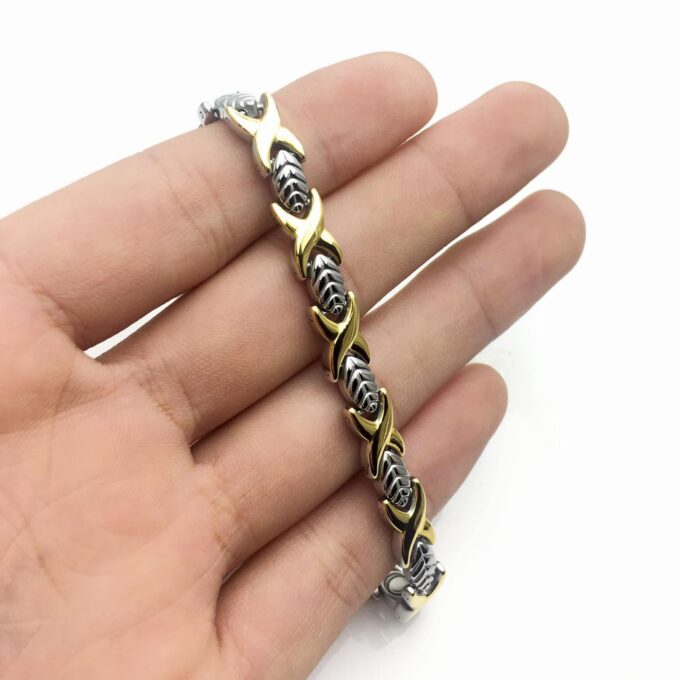 Women Gold/Silver Titanium Steel Magnetic Therapy Bracelets - Image 5