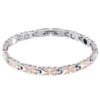 Women Rose Gold Diamond Silver Titanium Steel Magnetic Therapy Bracelets