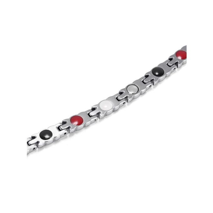 Women Rose Gold Diamond Silver Titanium Steel Magnetic Therapy Bracelets - Image 4