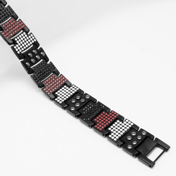 Men's Black Pure Titanium 4 in1 Negative Ions Germanium Magnetic Health Bracelets - Image 5