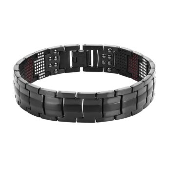 Men's Black Pure Titanium 4 in1 Negative Ions Germanium Magnetic Health Bracelets