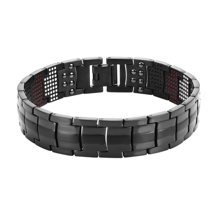 Men’s Black Pure Titanium 4 in1 Negative Ions Germanium Health Bracelets