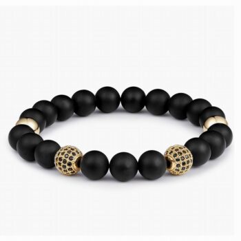 Gold Zircon Black Onyx Bracelets