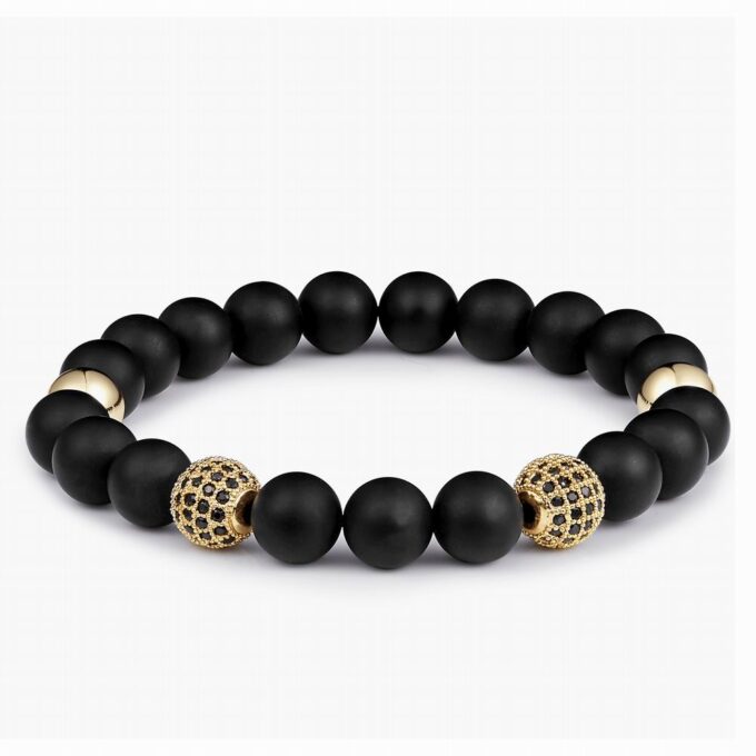 Gold Zircon Black Onyx Bracelets