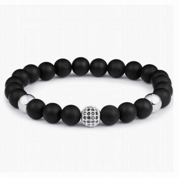 Silver Zircon Black Onyx Bracelets