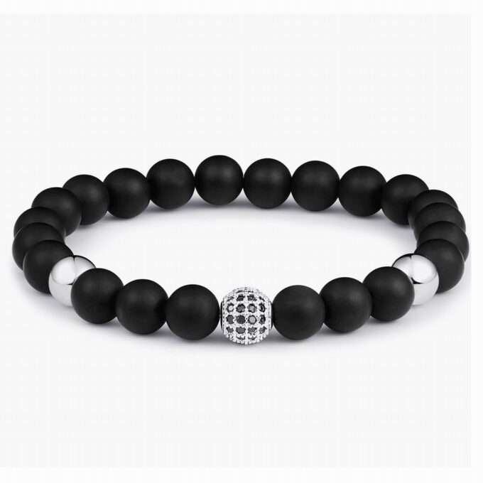 Silver Zircon Black Onyx Bracelets
