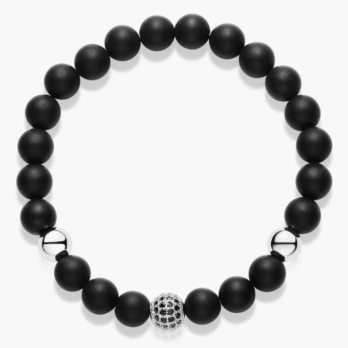 Silver Zircon Black Onyx Bracelets - Image 2