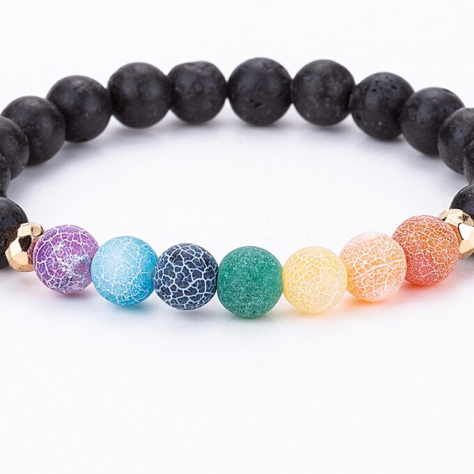 7 Chakra Agate Anxiety Bracelet - Image 4