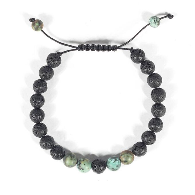 African Turquoise Adjustable Diffuser Anxiety Bracelet - Image 2