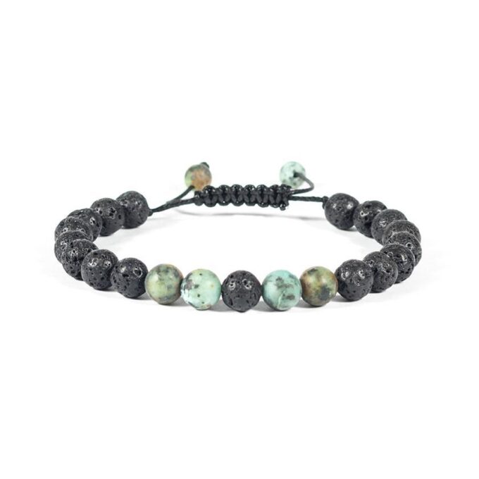 African Turquoise Adjustable Diffuser Anxiety Bracelet