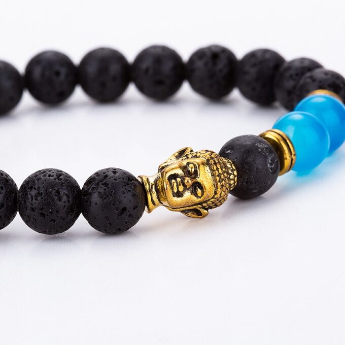 Blue Agate Buddha Anxiety Bracelet - Image 2