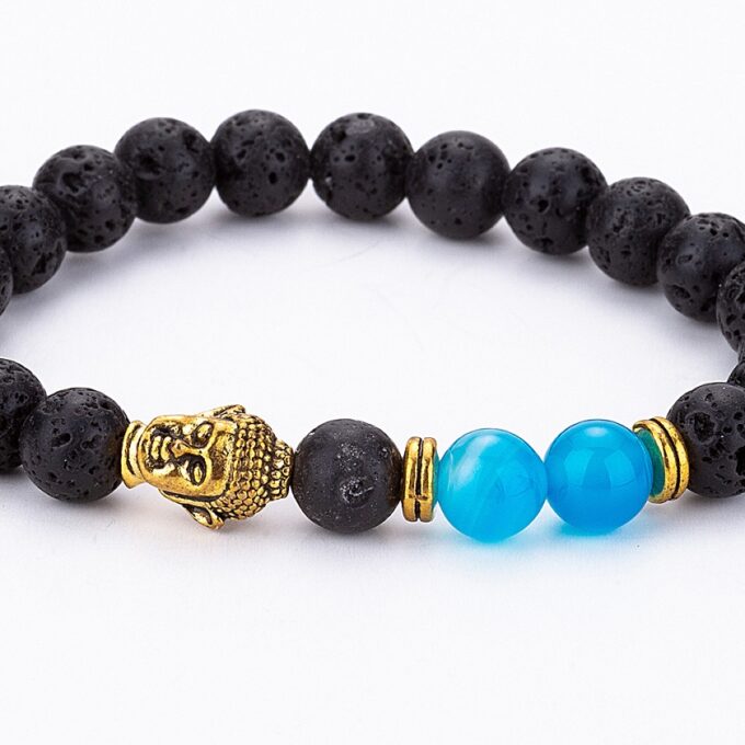 Blue Agate Buddha Anxiety Bracelet - Image 3