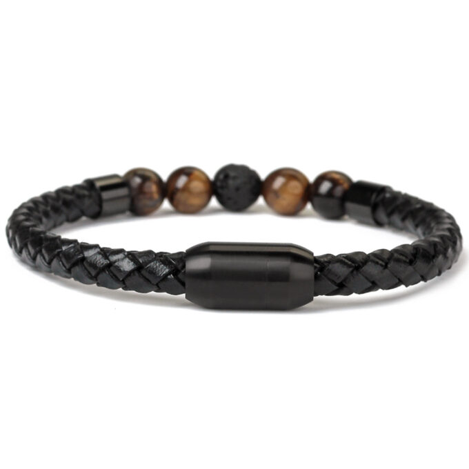 Magnetic Clasp Tiger Eye Diffuser Bracelet - Image 2