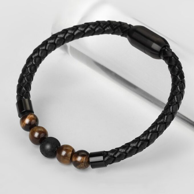 Magnetic Clasp Tiger Eye Diffuser Bracelet - Image 3