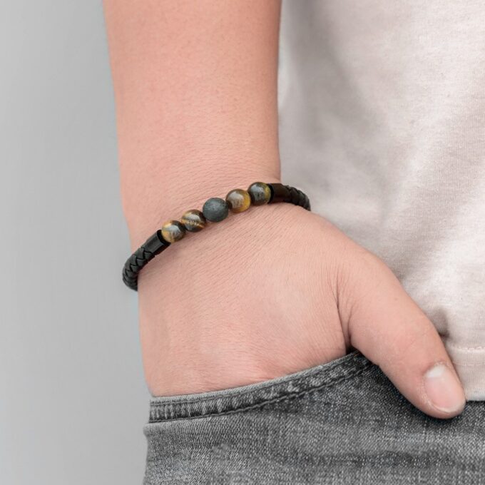 Magnetic Clasp Tiger Eye Diffuser Bracelet - Image 4