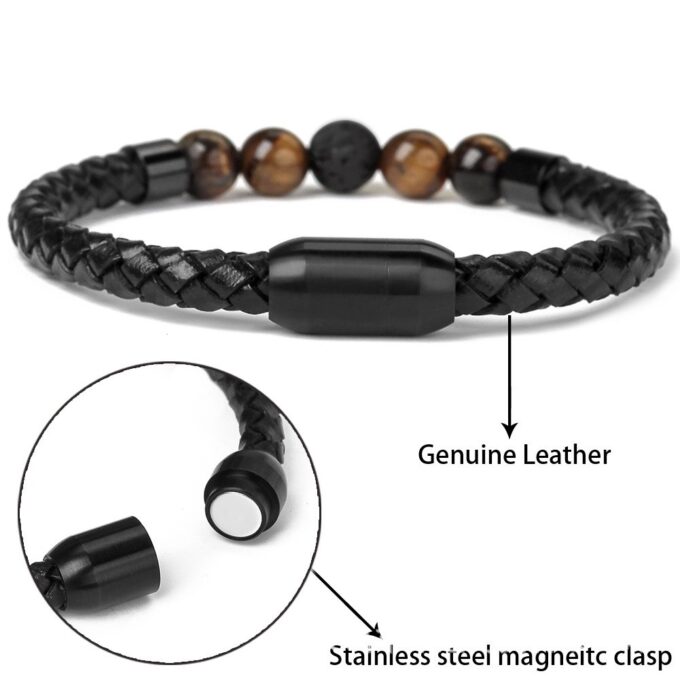 Magnetic Clasp Tiger Eye Diffuser Bracelet - Image 5