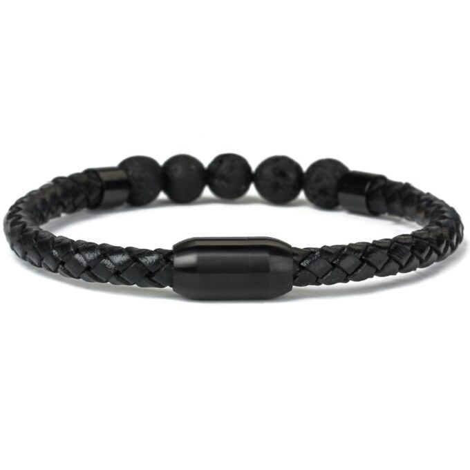Magnetic Clasp Genuine Leather Diffuser Bracelet - Image 2