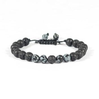 Snowflake Obsidian Diffuser Anxiety Bracelet