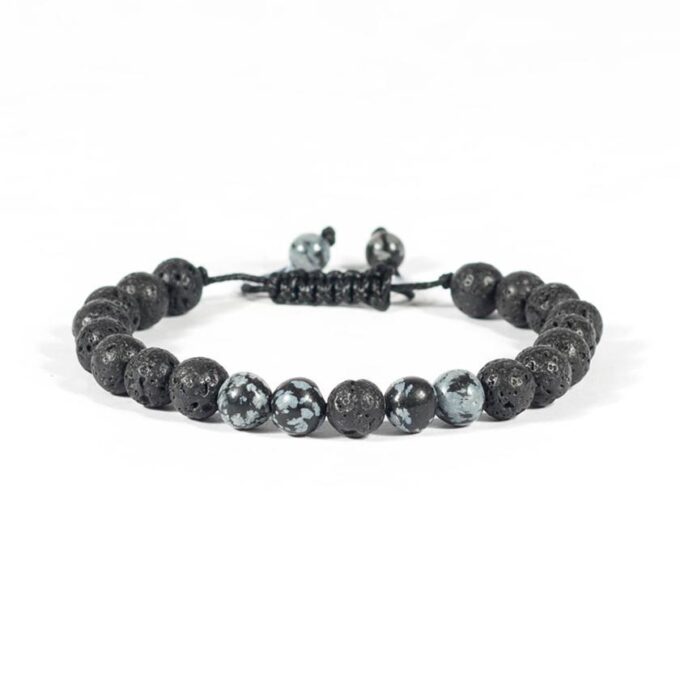 Snowflake Obsidian Diffuser Anxiety Bracelet