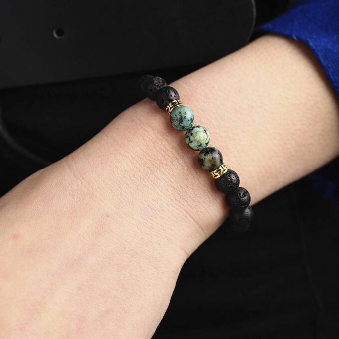 African Turquoise Diffuser Anxiety Bracelet - Image 3