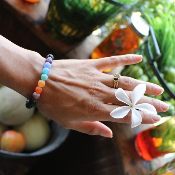 7 Chakra Agate Anxiety Bracelet - Image 5