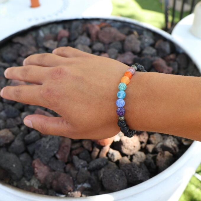 7 Chakra Agate Anxiety Bracelet - Image 6