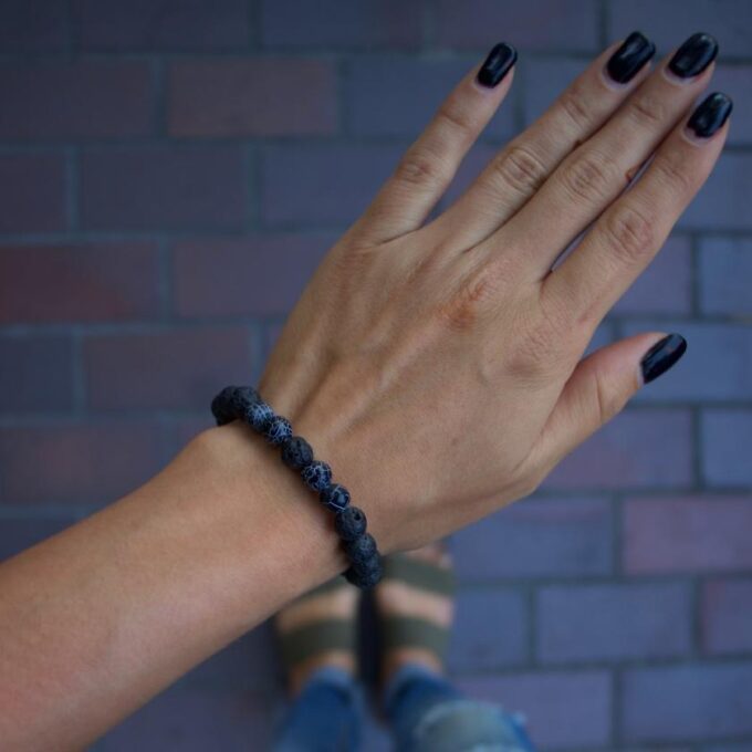 Black Jasper Diffuser Anxiety Bracelet - Image 4