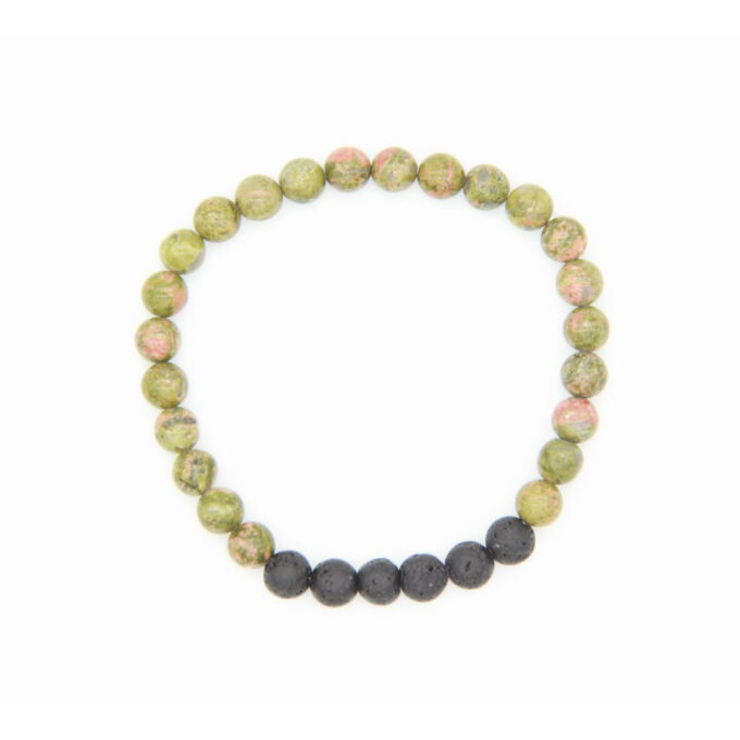 Flower Green Gemstone Diffuser Anti Anxiety Bracelet - Image 2