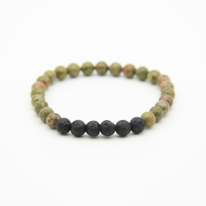 Flower Green Gemstone Diffuser Anti Anxiety Bracelet