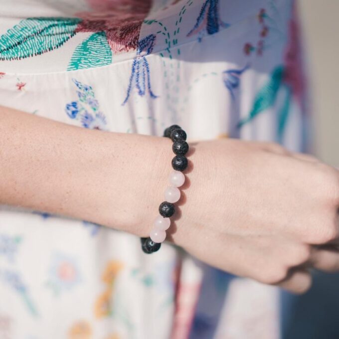 Rose Quartz Adjustable Anxiety Bracelet - Image 3