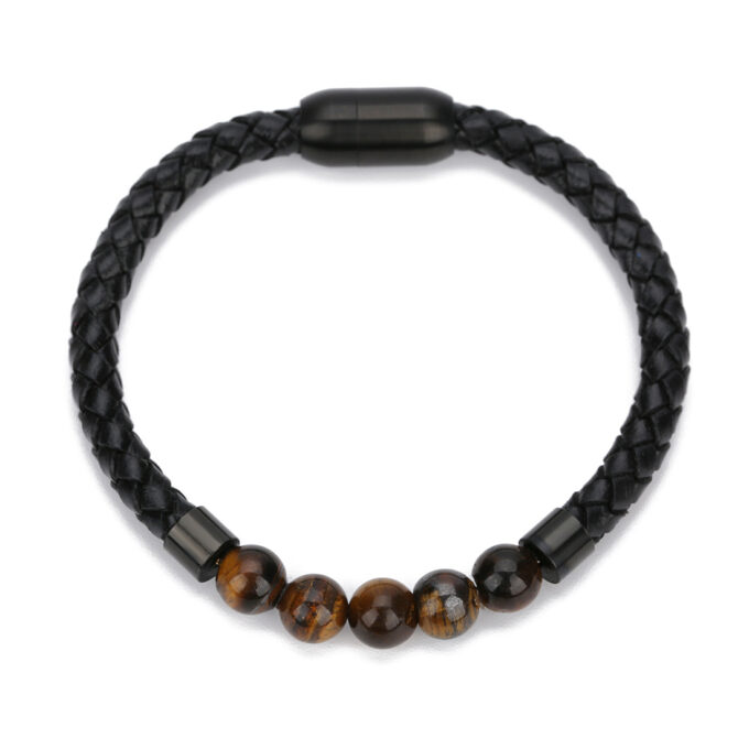 Magnetic Clasp Tiger Eye Diffuser Bracelet - Image 2