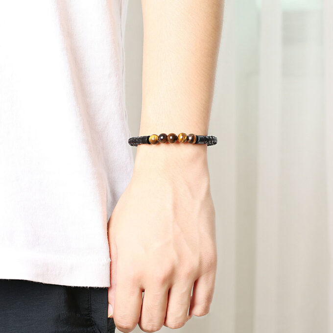 Magnetic Clasp Tiger Eye Diffuser Bracelet - Image 3
