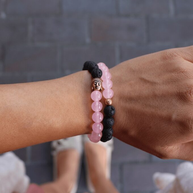 Rose Quartz Buddha Anxiety Bracelet - Image 3