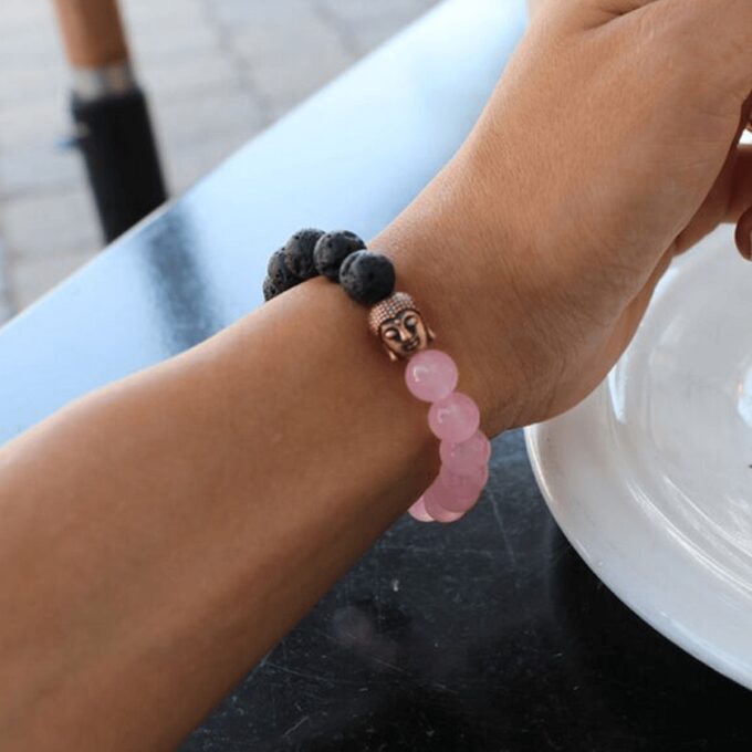 Rose Quartz Buddha Anxiety Bracelet - Image 2