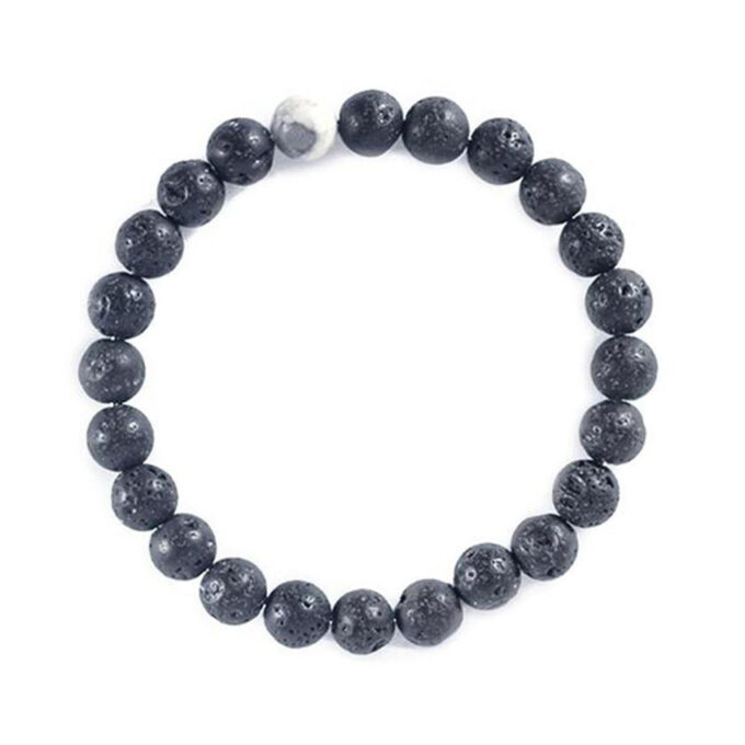 White Howlite Lava Stone Anxiety Bracelet - Image 2