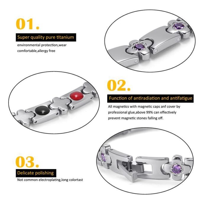 Titanium Joint Pain Women Magnetic Bracelets for Carpal Tunnel - Image 4