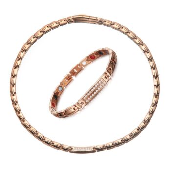 Stainless Steel Rose Gold Bio Magnetic Bracelet Necklace Series