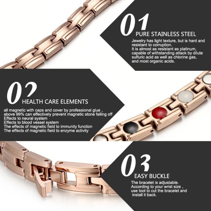 Trending Women Magnetic Bracelet 4 in 1 Health Care Elements Joint Pain Relieve - Image 2