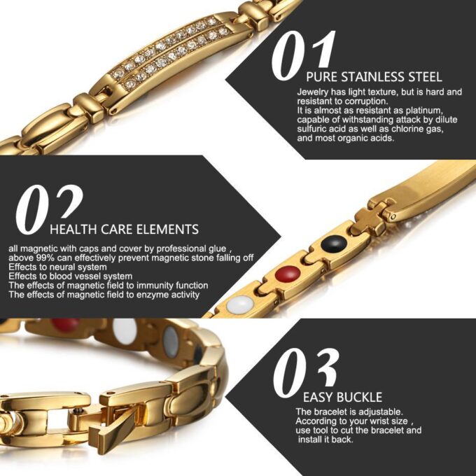 Women Diamond Magnetic Bracelet for Pain - Image 6