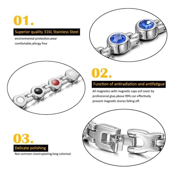 Womens Magnetic Bracelets For Arthritis Pain and weight loss - Image 4