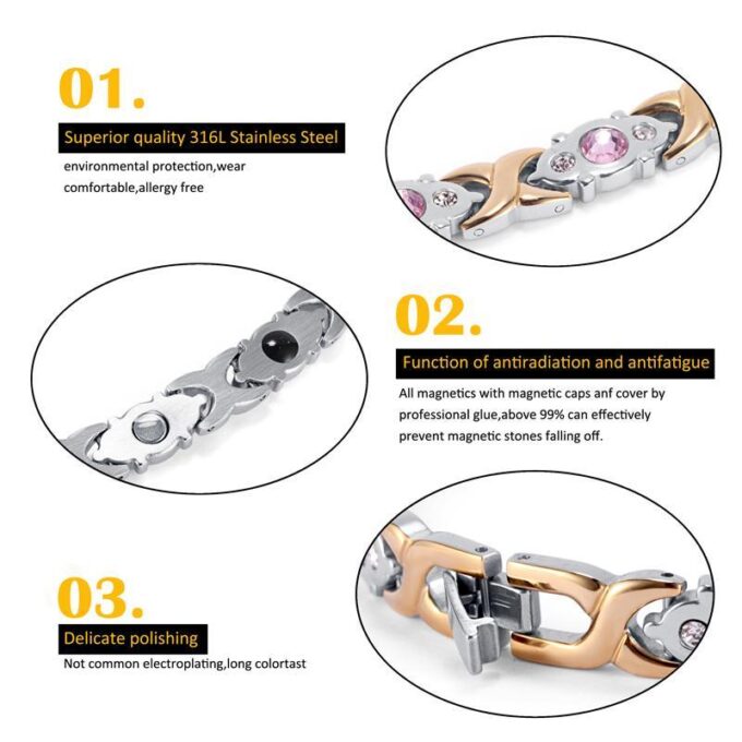Stainless Steel Women Magnetic Bracelet for Arthritis - Image 6