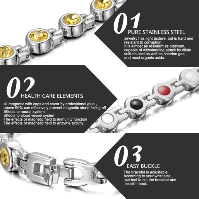Womens Magnetic Bracelets For Arthritis Pain and weight loss - Image 3