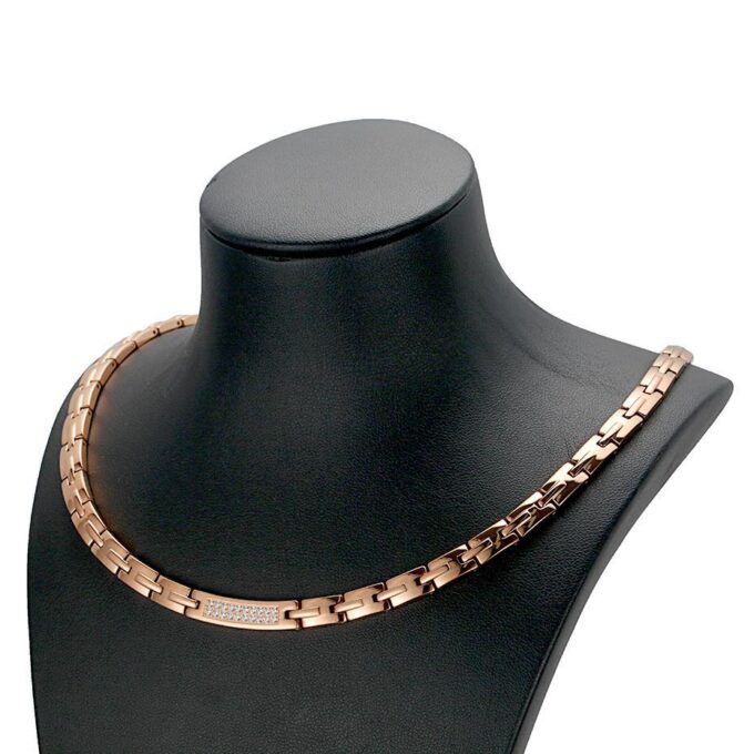 Stainless Steel Rose Gold Bio Magnetic Bracelet Necklace Series - Image 2