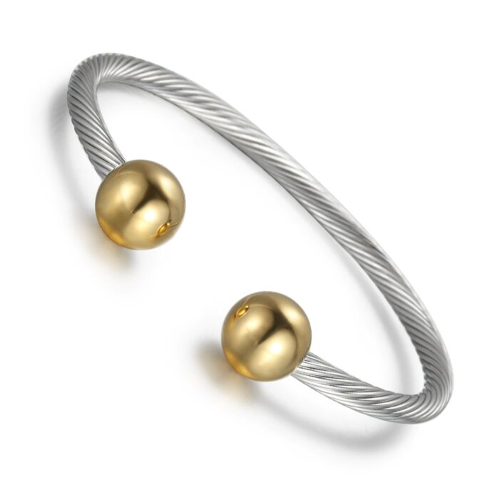 Women Stainless Steel Power Magnetic Bangles Relieve Pain - Image 3